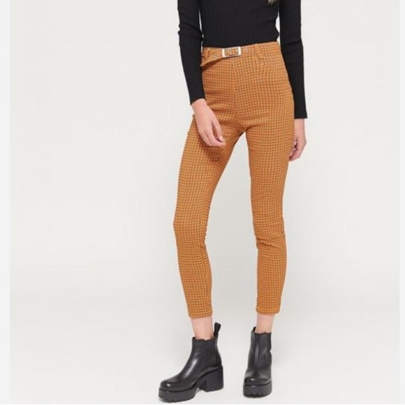 Urban Outfitters Pants - Urban Outfitters US 0 Neve Belted High-Waisted Cigarette Pant Orange Multi